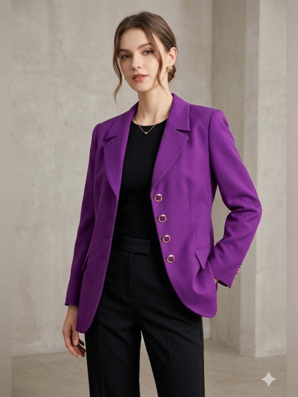 Vtg John Meyer Of Norwich Women’s 14 Purple Long Blazer Suit Jacket XL Classic